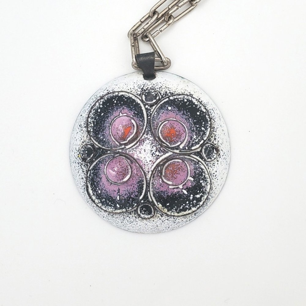 Anja Mäkinen Copper Enamel Pendant 1970s Finland